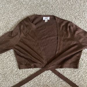 Bronze Sparkly Ann Taylor loft cardigan